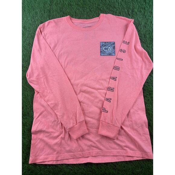 Urban Pipeline Paradise CA Graphic Long Sleeve Shirt Coral Men’s Medium - Picture 1 of 5